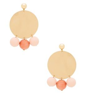 Rebecca Minkoff disco pink and gold earrings